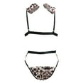 thumbnail image 4 of Intimates Ensemble de Lingerie de Noël 5 Pcs pour Femmes 1 Soutien-Gorge & 1 String & 1 Porte-Jarretelles & 2 sous-Vêtements Rouges Ensemble de Lingerie de Nuit avec Armatures, 4 of 6