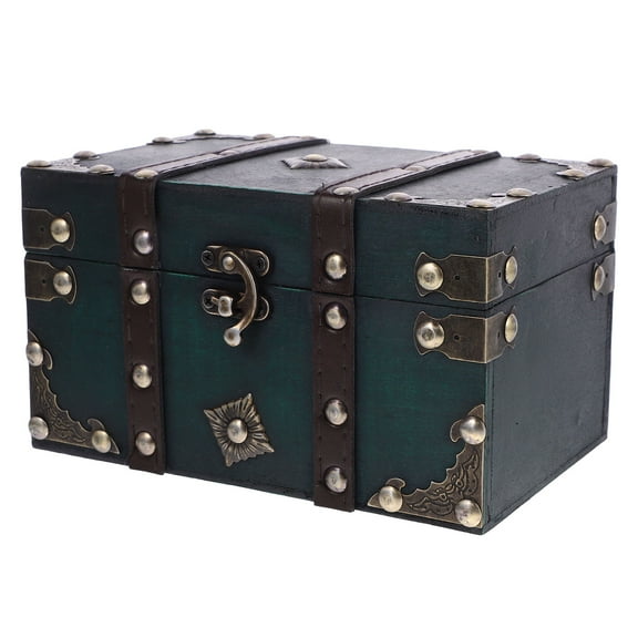 Worgeous Wooden Treasure Box with Buckle Latch for Storage Use Multi Color Small and Compact