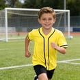 thumbnail image 7 of hengsof Kids Baseball Jersey Solid Button Down Shirts Sports Uniform for Boy Girl Softball Jersey Hip Hop Short Sleeve, 7 of 7