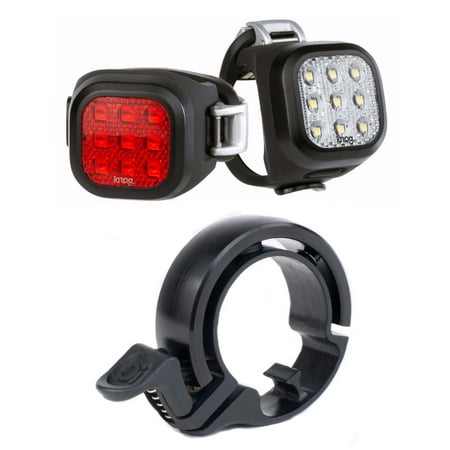 Knog Blinder Mini Niner Bike Headlight/Tail Light Twinpack and Small Oi Bell Kit