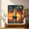 thumbnail image 6 of Qisvanset 12x16 Inch Framed Canvas Wall Art Monet Style Vintage Sailboat Nautical Boy Kids Nursery Art Print, 6 of 8