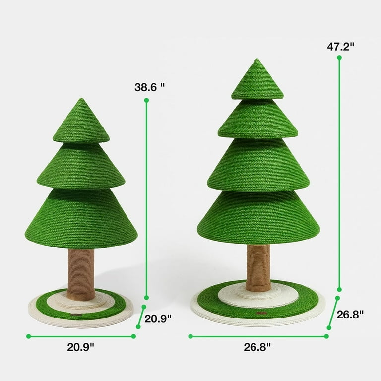 VETRESKA 3.2Ft Cat Scratching Post for Indoor Cat Christmas Pine Tree Sisal Cat Scratch Tree Tower
