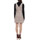 thumbnail image 3 of Vestido sin mangas de tirantes tipo pinafore de cuadros de perro de presa para mujeres Inspire Chic en negro y caqui, 3 of 6