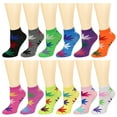 thumbnail image 2 of 12-Pack Assorted Colors Women's Ankle Socks Size 9-11 Leaves #1, 2 of 2
