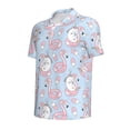 thumbnail image 2 of Vsdgher Summer Cute Unicorns Print Men's Short Sleeve Stretch Polo Shirt, Moisture-Wicking Performance Polo Shirt, 2 of 8