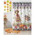 thumbnail image 5 of Fall Pumpkin Shower Curtains for Bathroom, Welcome to Fall Purple Flower Deciduous Waterproof Fabric Shower Curtain for Bathroom Bathtub Decoration, Machine Washable, 54x"78", 5 of 9
