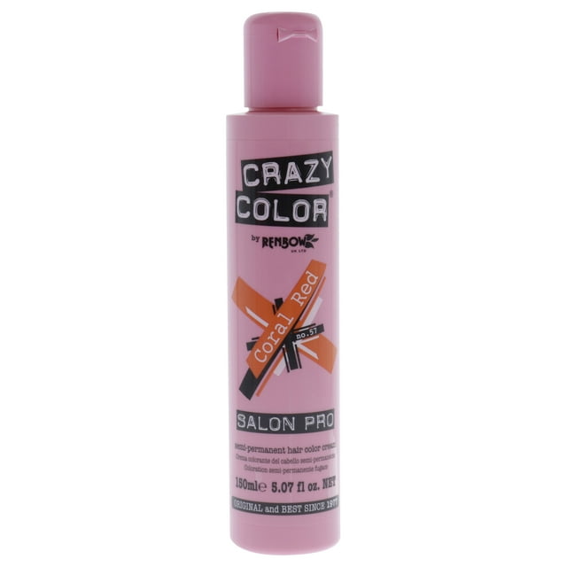 Color de cabello semipermanente Crazy Color Salon Pro - 57 Coral Red 5.07 oz Para mujeres