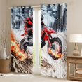 thumbnail image 2 of Manfei Outdoor Dirt Bike Curtains Pack of 2 (42x84 Each),Speed Sport Curtains Blackout,Extreme Motocross Bedroom Curtains For Boys,Breathable Home Decor, 2 of 6