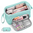 thumbnail image 1 of Blue Zippered Pencil Case - Sturdy Stationery Storage for School and Office Use, 1 of 5