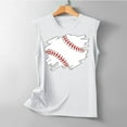 thumbnail image 4 of Baseball O-Neck Tank Women Print Baseball Tanks Cute Workout Graphic Casual Summer Sleeveless Vest Top Yoga Gym Shirt, 4 of 4