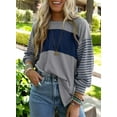 thumbnail image 5 of SOMER Womens Plus Size Tops, Oversized Long Sleeve Shirts for Women Crewneck Casual Women Blouses Color Block Loose Plus Size Tops Fall 2025, 5 of 5