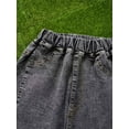 thumbnail image 6 of DPOIS Kids Girls Ripped Jeans Elastic Waistband Wide Leg Denim Pants Trousers Dark Gray-A 150, 6 of 7