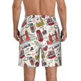 thumbnail image 3 of Yiaed London Landmark1 Print Men's Swim Trunks with Lining Quick Dry Sports Shorts Beach Shorts Boardshorts-Medium, 3 of 5