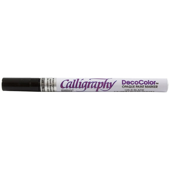 Marvy Uchida Calligraphy Opaque Paint Marker, Black, 1/Pack