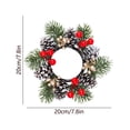 thumbnail image 3 of Christmas Candle Ring Artificial Leaves Wreath Mini Candle Holder Garland Table Centerpiece Decor Mantel Shelf Home Decoration Holiday Party Winter Ornament Festive Dining Accent, 3 of 6