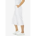thumbnail image 3 of Woman Within Plus Size Petite Elastic-Waist Pull-On Knit Pocket Capri Pants, 3 of 6