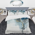 thumbnail image 2 of Designart "Sunshine Amidst Clouds II" Abstract Liquid Ink Bedding Covert Set - Modern Blue Abstract Bed Set With 2 Shams, 2 of 6