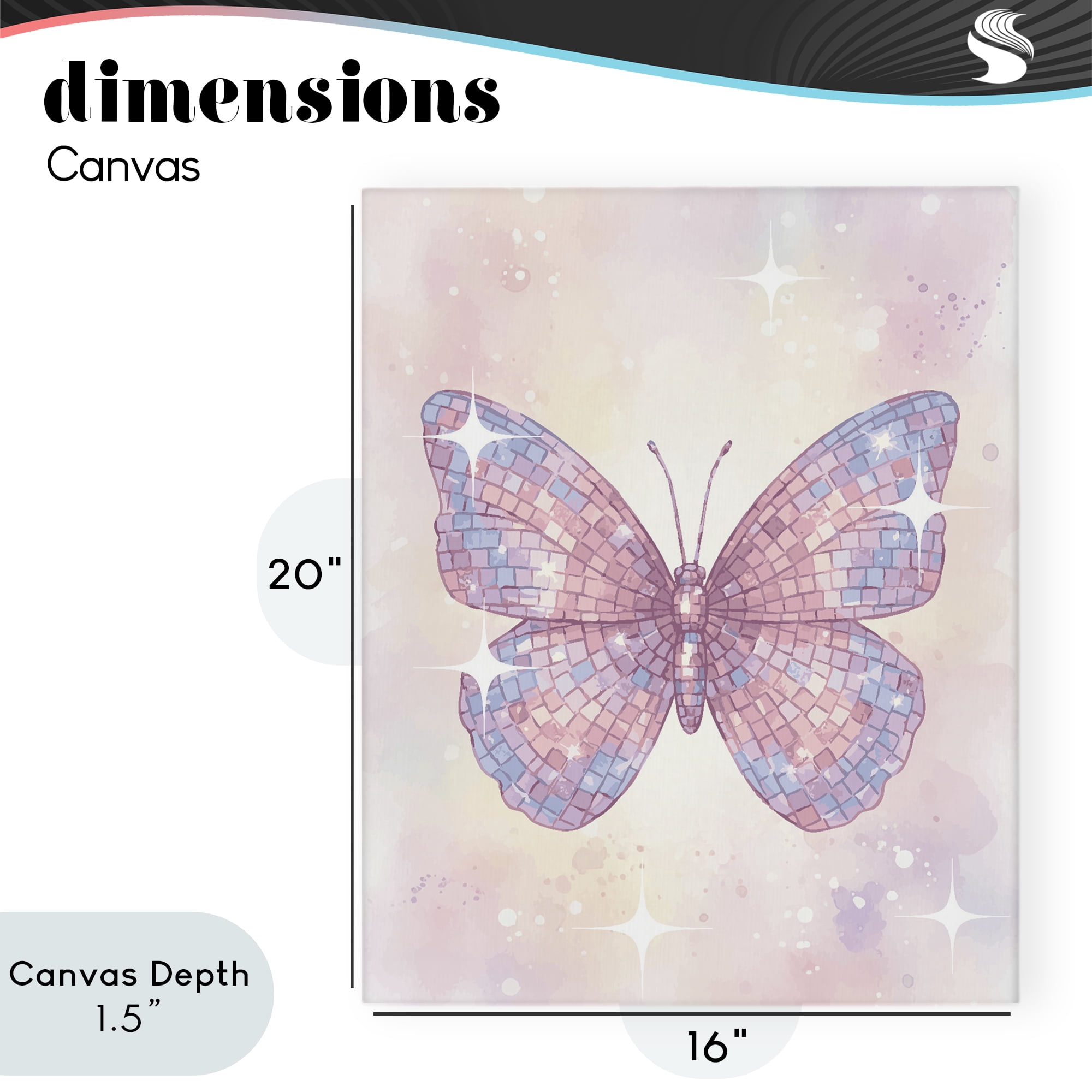Stupell Industries Delicate Disco Butterfly Canvas Wall Art, design by Lil' Rue