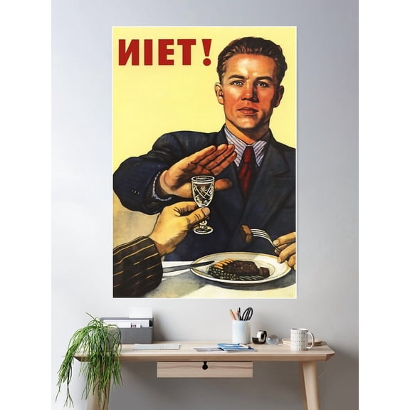 Kna Prints - 1 Pc Poster Anti Alcohol Vintage Soviet Propaganda, UNFRAMED-8x12