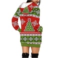thumbnail image 3 of Lilgiuy Christmas Tree Long Sleeve Hoodie Sweatshirt Women Santa Printed Lightweight Pullover Tops Loose Xmas Dress Patchwork Blouse for New Year Thanksgiving, 3 of 4
