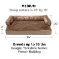 thumbnail image 6 of FurHaven Pet Products | Cooling Gel Memory Foam Orthopedic Plush & Velvet Comfy Couch Sofa-Style Pet Bed for Dogs & Cats, Almondine, Medium, 6 of 13