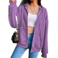 thumbnail image 2 of s con capucha para mujer, con capucha y cremallera s ligeras de manga larga para mujer Chaqueta para proteger para Púrpura xl Macarena Chaqueta con capucha para mujer, 2 of 8