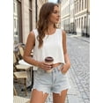 thumbnail image 2 of DARING DIVA Women's High Low Sleeveless Flowy Tank Top Athletic Yoga Workout Shirt M White, 2 of 7