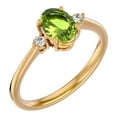 thumbnail image 2 of SuperJeweler 1 1/2 Carat Oval Shape Peridot and Two Diamond Ring In 14 Karat Yellow Gold For Women, 2 of 6