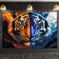 thumbnail image 2 of Psychedelic Tiger Wall Tapestry, Big Tiger Animal Art Wildlife Landscape Wall Hanging Decor for Bedroom or College Dorm Backdrop, 2 of 6
