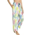 thumbnail image 2 of Xecao Hand Drawn Colored Hearts Women's Straight Lounge Pajama Pants: The Epitome of Relaxed Sleepwear, 2 of 9