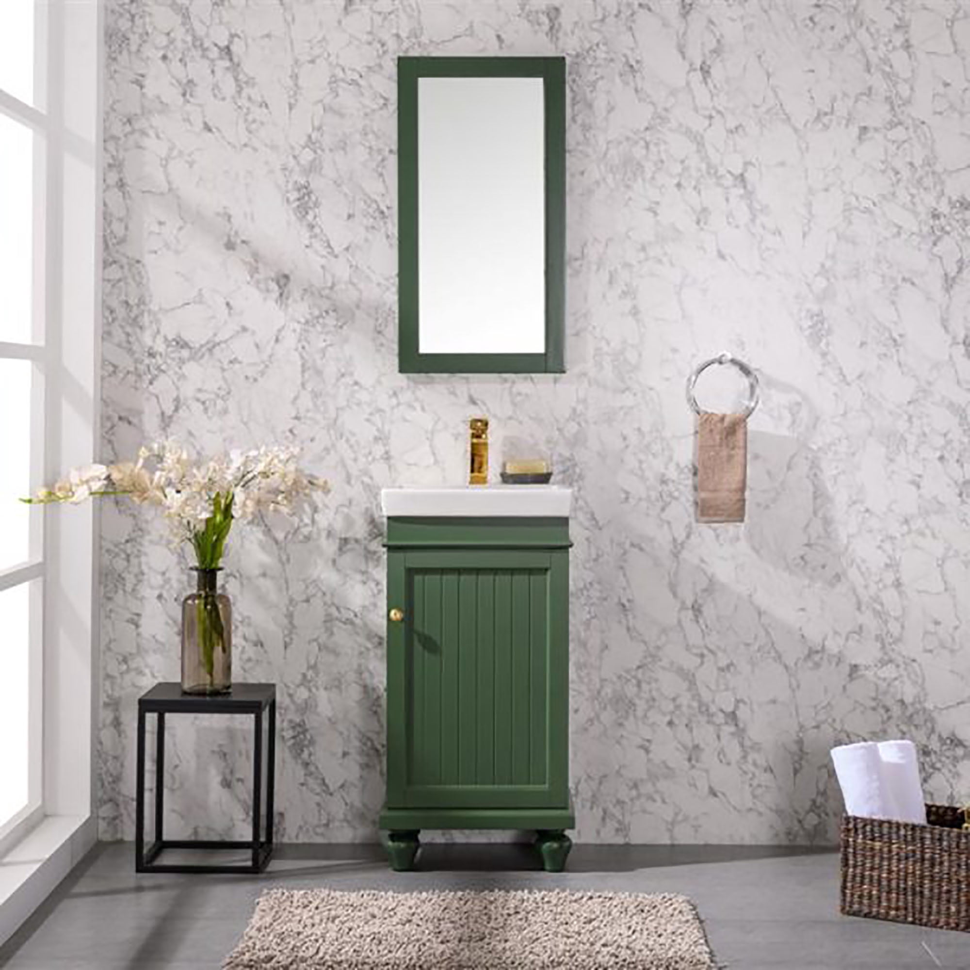 Furniture Indoor Home Decorative Bathroom, Washroom, Kitchen 18" Vogue Green Sink Vanity