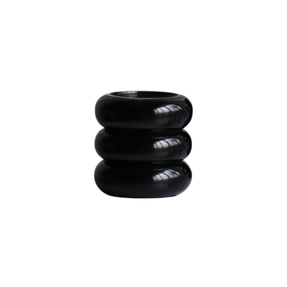 Estuche de almacenamiento Caja de lápices Soporte de escritorio Artesanía de resina redonda Regalo dulce Conveniencia Contenedor de pluma Almacenamiento y organización del hogar Negro Tres capas Billuyoard HA080131-01