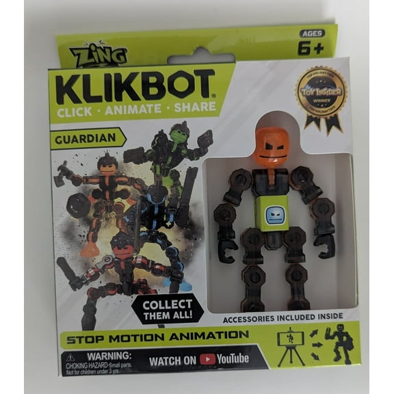 Zing Klikbot, Poseable Action Figures with Weapons, Translucent, Create Stop Motion.