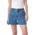 thumbnail image 4 of Seven7 Women's Denim Weekend Short, Daisy Embroidery, 4 of 4