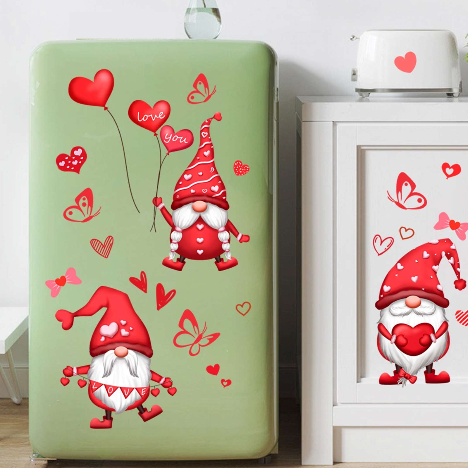 Replio Valentines Day Decor Window Cling Valentine Stickers For Glass Windows Large Valentine Gnomes Heart Window Decoration Decals Gifts