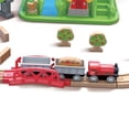 thumbnail image 3 of Hape 41 Piece Countryside Kids Train Track Toy Playset w/ Storage Bucket, 3 of 6