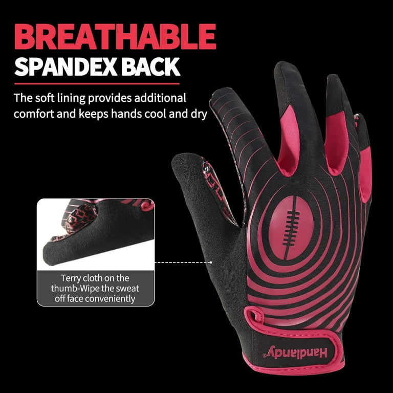 Red and black youth football gloves hotsell