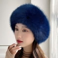 thumbnail image 4 of Cheers.US Russian Faux Fur Hat Comfy Cossack Style More Thicken Ultra-soft Women Hat Plush Beautiful Fine Knitted Girls Beret for Winter, 4 of 5