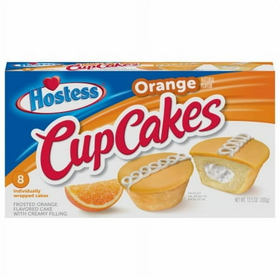 Pack of 2 - HOSTESS Orange Flavored Cupcakes 8 ct / 13.5 oz