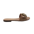 thumbnail image 3 of Blush Rhinestone Buckle Slip On Flat Sandals, 3 of 6
