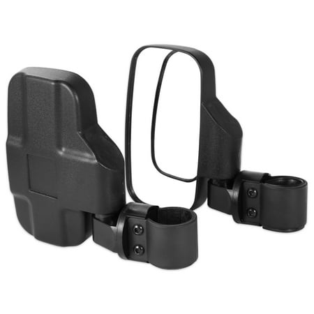 Rear Roll Bar Mounting - 2Pcs Wide Rear View Mirror with 1.75”-2” Roll Bar Cage Mounting Clamps Breakaway Adjustable Side Mirror for Kubota, Yamaha
