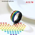 thumbnail image 1 of [timeheebright] Anillo LGBT De Arco Iris Esmalte De Acero Inoxidable Gay Lésbico, 1 of 4