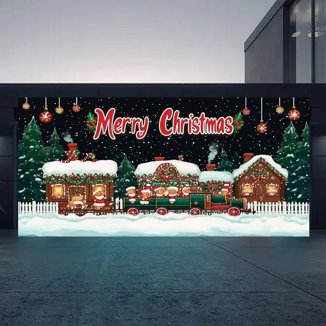 WIFKLSIIPG Christmas Christmas Garage Banner Personality Scene Background