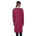 thumbnail image 4 of Moomaya Cardigan Long en Coton à Manches Longues Hi-Lo pour Femmes, 4 of 7