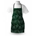 thumbnail image 4 of Nature Apron, Hand Drawn Inspired Seahorses and Seashell Silhouettes Sketched Design, Unisex Kitchen Bib with Adjustable Neck for Cooking Gardening, Adult Size, Dark Green and White, by Ambesonne, 4 of 4