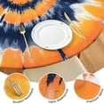 thumbnail image 4 of Orange Blue Tie Dye Mandala Pattern Round Fitted Tablecloth with Elastic Edge,Dining Table Cover Waterproof,Outdoor Round Tablecloth for Camping,Dining,Indoor and Outdoor, 4 of 7