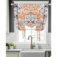 thumbnail image 5 of Orange Boho Tie Up Curtains for Window, Thermal Insulated Balloon Shade Adjustable Rod Pocket Curtains Valance Panels for Kitchen Bathroom Cafe 42 x 63 Vintage Ethnic Tribe Abstract Art, 5 of 6