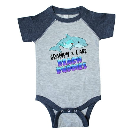 

Inktastic Grampy and I are Beach Buddies Cute Dolphins Gift Baby Boy or Baby Girl Bodysuit