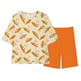 thumbnail image 2 of Piuwrlz Kids Short Sets Boys Girls Summer Outfit Set Loose T-Shirt and Shorts Set Orange Size 12, 2 of 9