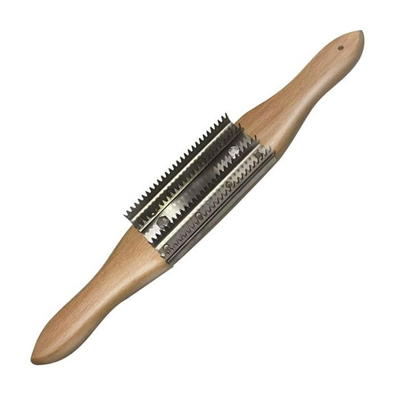 Buffing Wheel Rake Cleaning Tool for Polishing Wheel Compound with Beech Wood Handle & 4 Rows of Metal Teeth Rake